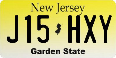 NJ license plate J15HXY