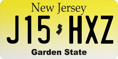 NJ license plate J15HXZ