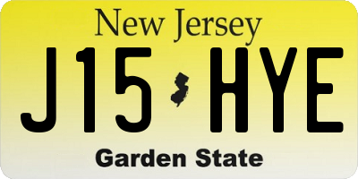 NJ license plate J15HYE