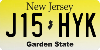 NJ license plate J15HYK