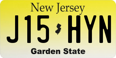 NJ license plate J15HYN