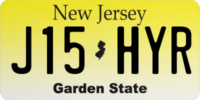 NJ license plate J15HYR