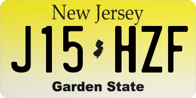 NJ license plate J15HZF
