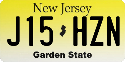 NJ license plate J15HZN