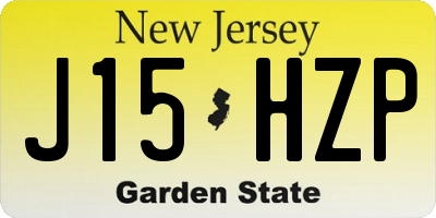 NJ license plate J15HZP