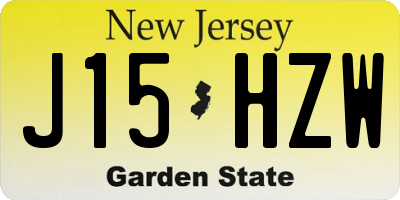 NJ license plate J15HZW