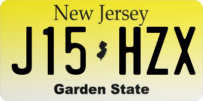 NJ license plate J15HZX