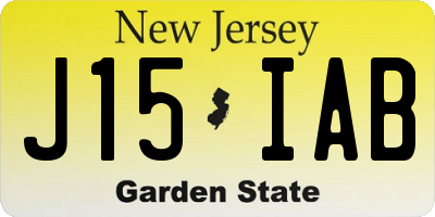 NJ license plate J15IAB