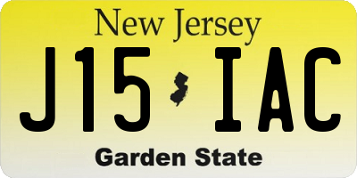 NJ license plate J15IAC