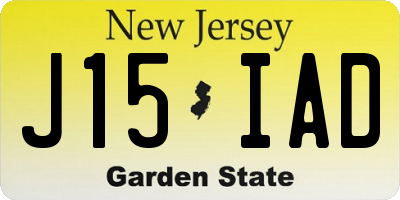 NJ license plate J15IAD