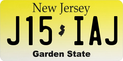 NJ license plate J15IAJ