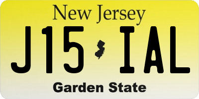 NJ license plate J15IAL