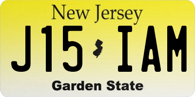 NJ license plate J15IAM