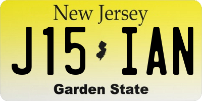 NJ license plate J15IAN