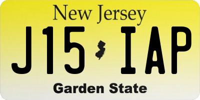 NJ license plate J15IAP