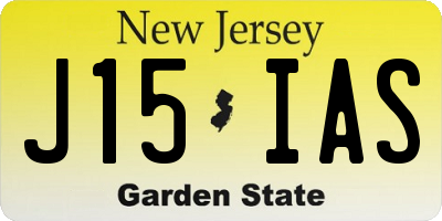 NJ license plate J15IAS