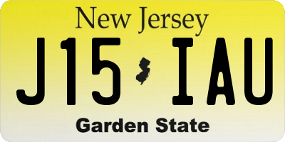 NJ license plate J15IAU