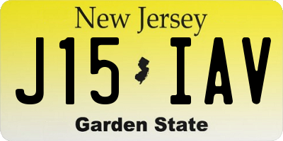 NJ license plate J15IAV