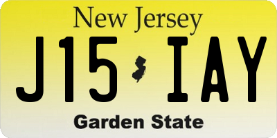NJ license plate J15IAY