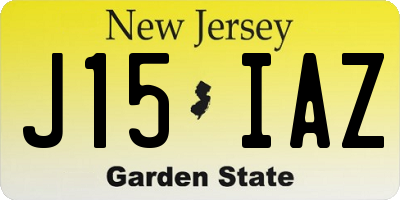 NJ license plate J15IAZ