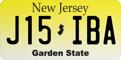 NJ license plate J15IBA