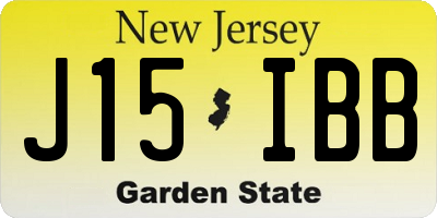 NJ license plate J15IBB