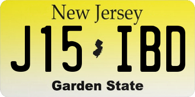 NJ license plate J15IBD