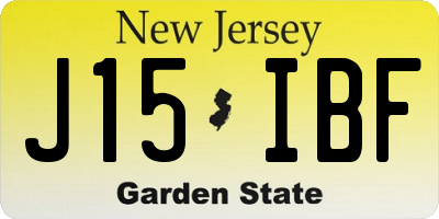 NJ license plate J15IBF