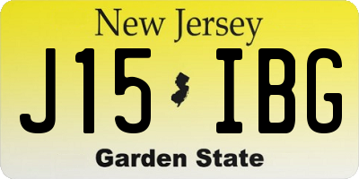 NJ license plate J15IBG