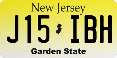 NJ license plate J15IBH