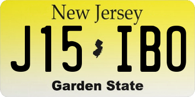 NJ license plate J15IBO