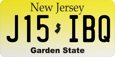 NJ license plate J15IBQ