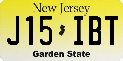 NJ license plate J15IBT