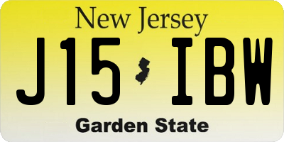 NJ license plate J15IBW