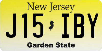 NJ license plate J15IBY