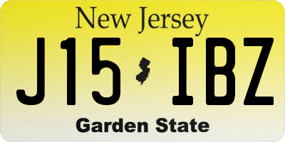NJ license plate J15IBZ