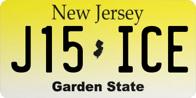 NJ license plate J15ICE