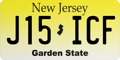 NJ license plate J15ICF