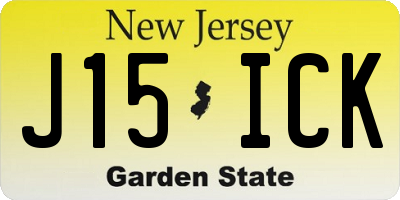 NJ license plate J15ICK