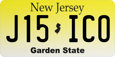NJ license plate J15ICO