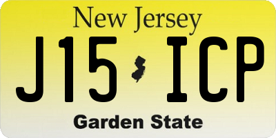 NJ license plate J15ICP