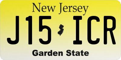 NJ license plate J15ICR