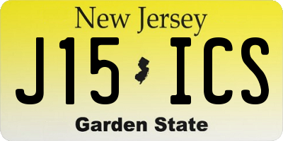 NJ license plate J15ICS