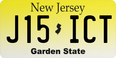 NJ license plate J15ICT
