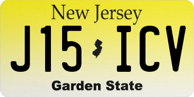 NJ license plate J15ICV