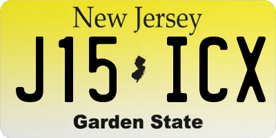 NJ license plate J15ICX