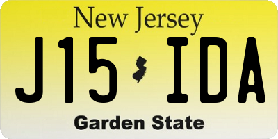 NJ license plate J15IDA