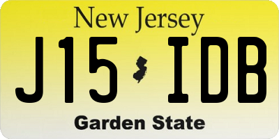 NJ license plate J15IDB