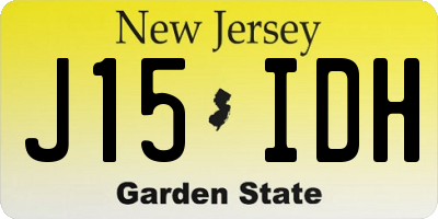 NJ license plate J15IDH