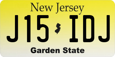 NJ license plate J15IDJ